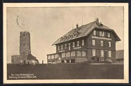 AK Feldberg / Schwarzwald, Feldbergturm und Gasthaus zum Feldbergturm