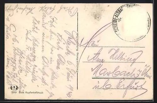 AK Scheibe / Schwarzatal, Teilansicht mit Kirche