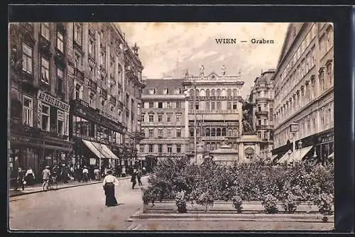 AK Wien, Graben mit Modegeschäft Au chic de Paris