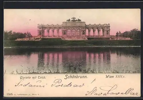 AK Wien, Schönbrunn, Gloriette mit Teich