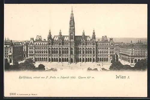 AK Wien, Rathaus, erbaut von F. von Schmidt