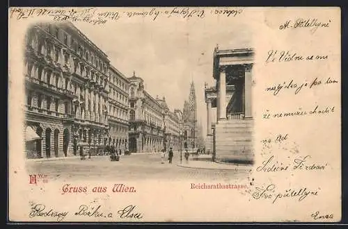 AK Wien, Blick in die Reichsrathsstrasse