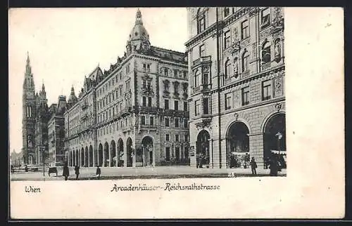 AK Wien, Arcadenhäuser in der Reichsratsstrasse