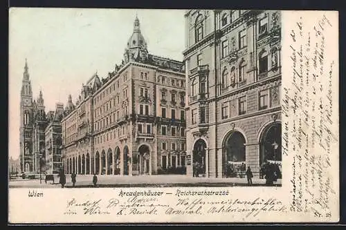 AK Wien, Arcadenhäuser in der Reichsratsstrasse