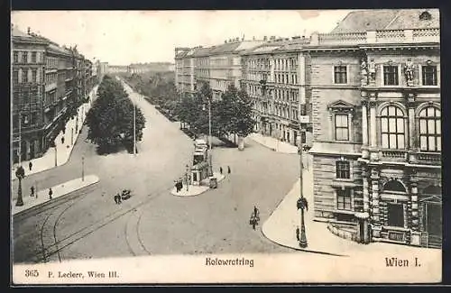 AK Wien, Kolowratring mit Strassenbahn