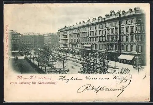 AK Wien, Blick auf den Kolowratring aus der Vogelschau