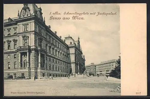 AK Wien, Schmerlingplatz mit Justizpalast