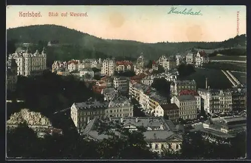 AK Karlsbad, Blick auf Westend