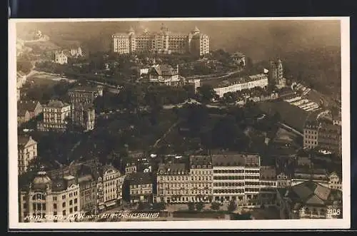 AK Karlsbad, Blick vom Hirschensprung auf den Ort