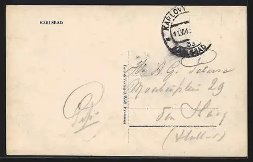 AK Karlsbad, Totalansicht aus der Vogelschau