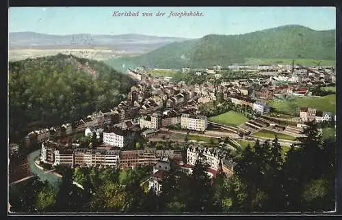 AK Karlsbad, Teilansicht von der Josephshöhe aus gesehen