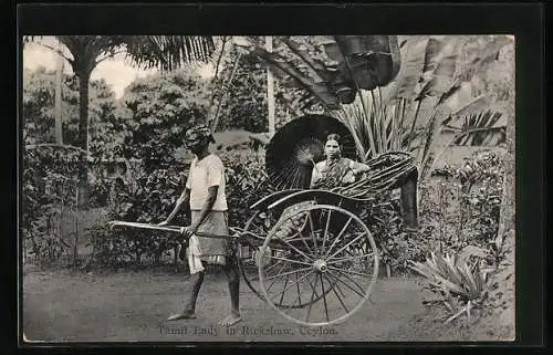 AK Ceylon, Tamil Lady in Rikscha