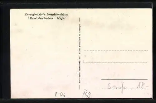 AK Ober-Schreiberhau /Rsgb., Kunstglasfabrik Josephinenhütte