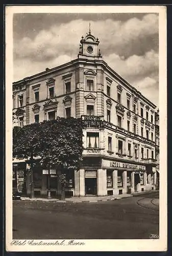 AK Bonn, Hotel Continental, von der Strasse gesehen