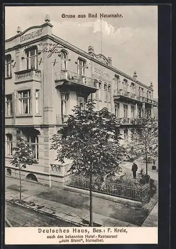 AK Bad Neuenahr, Hotel Deutsches Haus F. Kreie mit Anlagen aus der Vogelschau