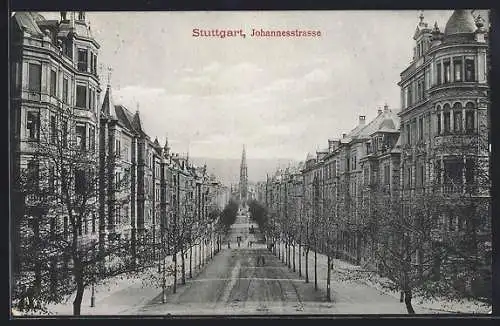 AK Stuttgart, Blick in die Johannesstrasse