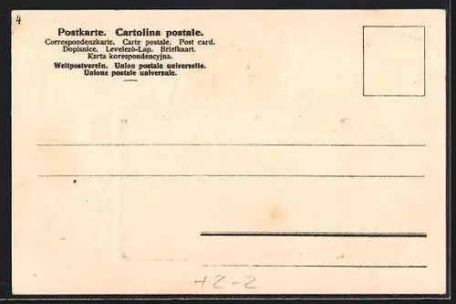 Passepartout-AK Karlsruhe, Schwarzwaldhaus mit Lauterberg, Wappen, Briefmarken Deutsches Reich