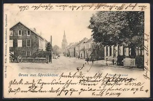 AK Sprockhövel, Hauptstrasse mit Kindern