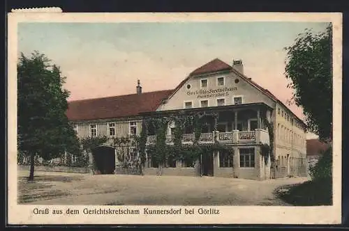 AK Kunnersdorf bei Görlitz, Gasthaus Gerichtskretscham