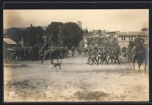 AK Hagenau, Soldaten beim Exerzieren