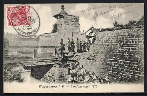 AK Weissenburg i. E., Landauerthor 1870