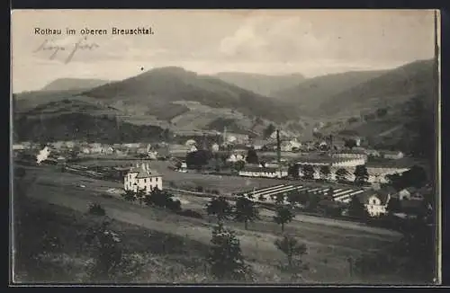 AK Rothau, Panorama mit Gebirge