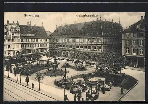 AK Strassburg, Blick auf den Gutenbergplatz