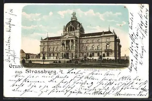 Lithographie Strassburg, Kaiserliches Palais