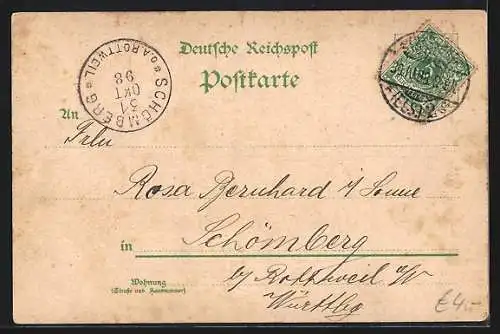 Lithographie Strassburg, Kaiserliches Palais