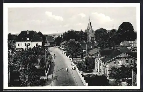 AK Malente, Rosenstrasse mit Kirche