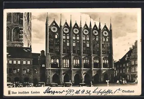 AK Stralsund, Rathaus, Aussenansicht