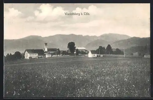 AK Wackersberg b. Tölz, Ortsansicht aus der Ferne