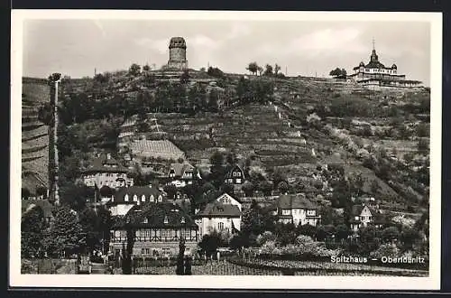 AK Oberlössnitz, Teilansicht mit Spitzhaus