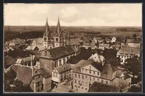 AK Werl, Gesamtansicht mit der Kirche im Ort