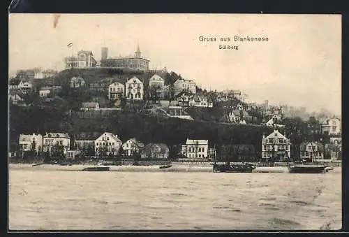 AK Hamburg-Blankenese, Blick zum Süllberg