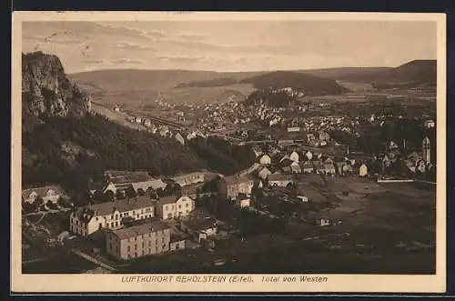 AK Gerolstein / Eifel, Totalansicht von Westen