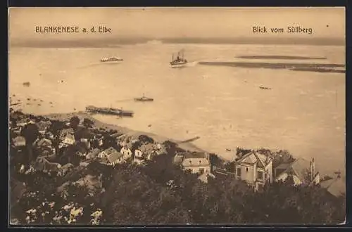 AK Hamburg-Blankenese a. d. Elbe, Blick vom Süllberg