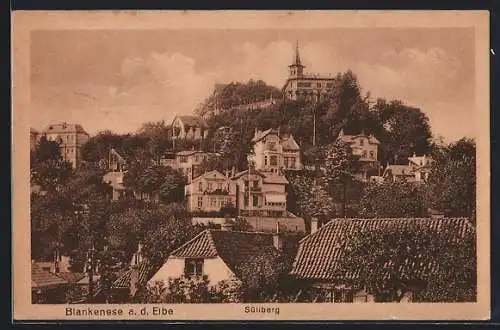 AK Hamburg-Blankenese, Blick auf den Süllberg