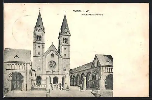 AK Werl i. W., Blick zur Wallfahrtskirche