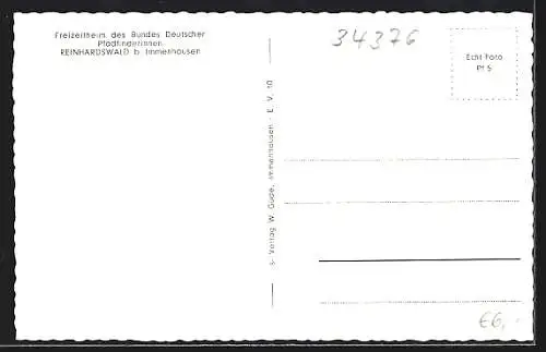 AK Reinhardswald b. Immenhausen, Freizeitheim des Bundes Deutscher Pfadfinderinnen in vier Ansichten