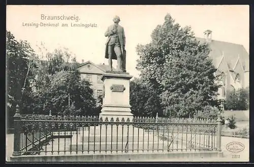 AK Braunschweig, Lessing-Denkmal am Lessingplatz