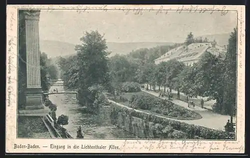 AK Baden-Baden, Eingang in die Lichtenthaler Allee