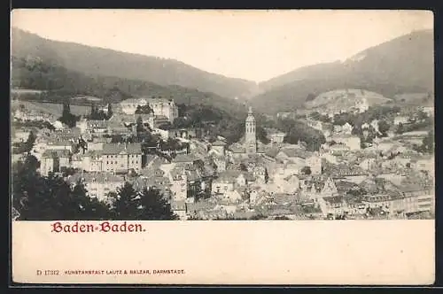 AK Baden-Baden, Totalansicht aus der Vogelschau