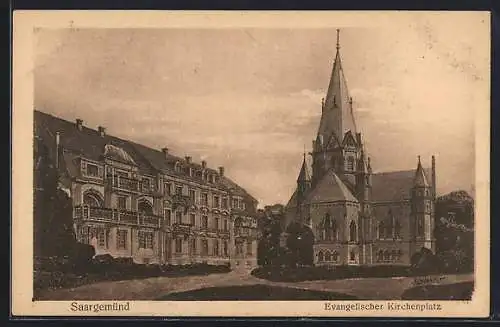 AK Saargemünd, Evangelischer Kirchenplatz