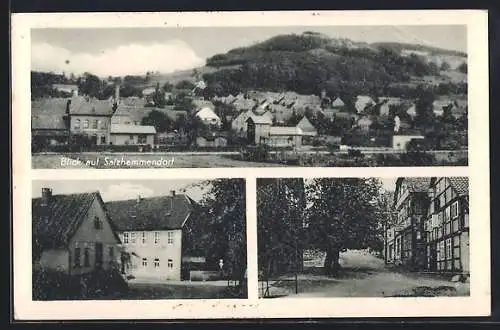 AK Salzhemmendorf, Ortsansicht aus der Vogelschau und zwei Ansichten aus dem Ort