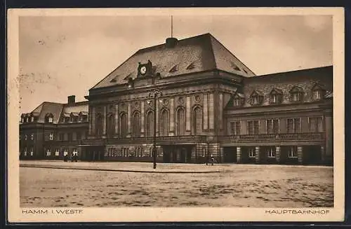 AK Hamm i. Westf., Frontansicht des Hauptbahnhofs