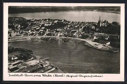 AK Werder /Havel, Inselstadt-Panorama vom Flugzeug aus