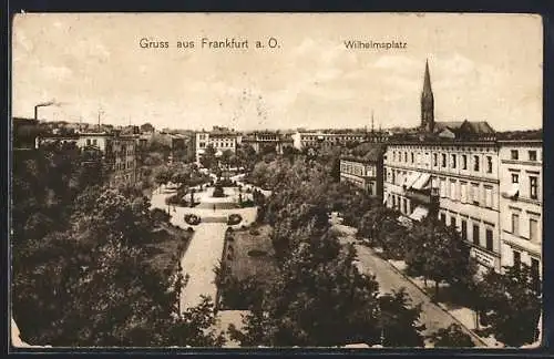 AK Frankfurt a. O., Wilhelmsplatz aus der Vogelschau