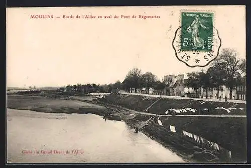 AK Moulins /Allier, Bords de l`Allier en aval du Pont de Régemartes