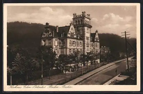 AK Baden-Baden, Partie am Hotel Bergschloss